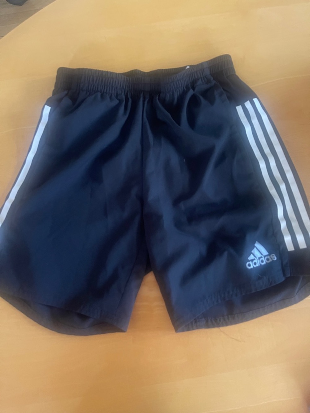 adidas Black Shorts with White Three-Stripes